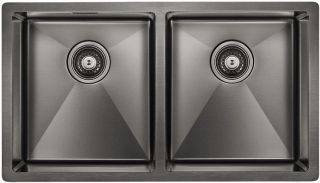 Мойка кухонная Paulmark Dopplet PM507844-GM воронёная сталь